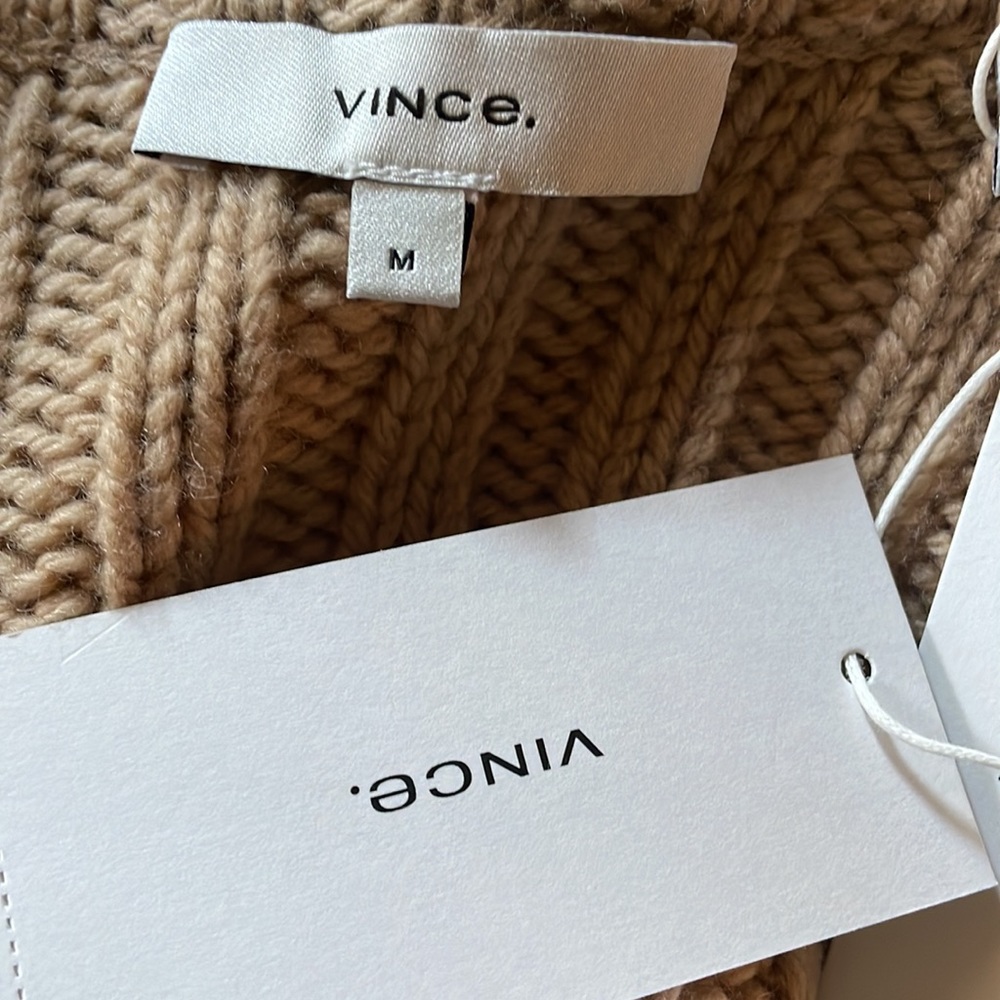 NWT Vince. Ribbed Zipped Wool Blend Cardigan - Picture 4 of 11